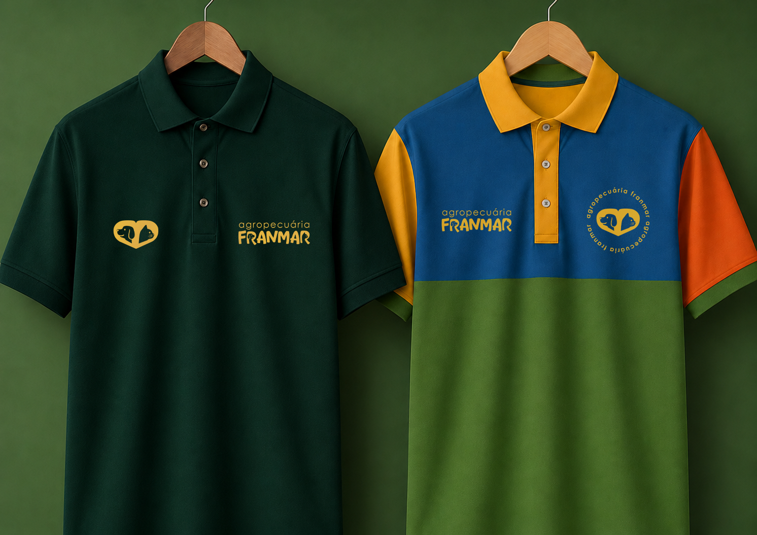 Identidade visual Franmar aplicada em uniformes