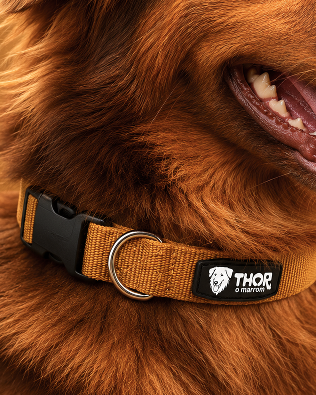 Aplicações da identidade visual Thor, o marrom